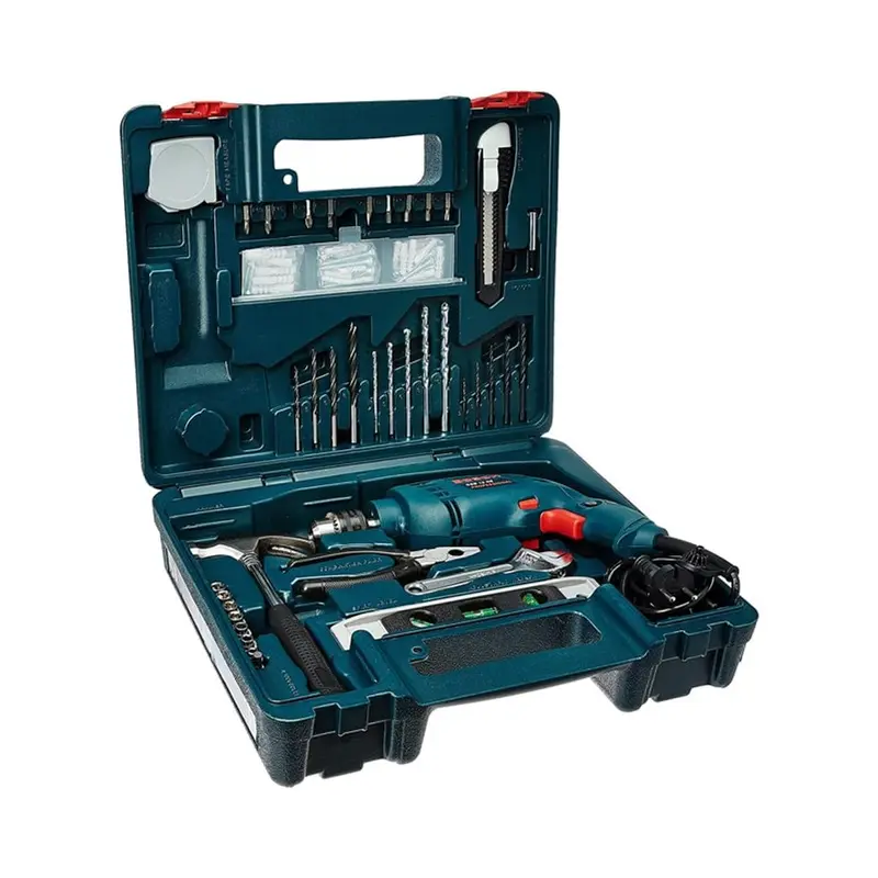 Bosch 100 Pcs 10 mm 500 Watt Impact Drill Tools Kit, 2600 RPM (GSB 10 RE)